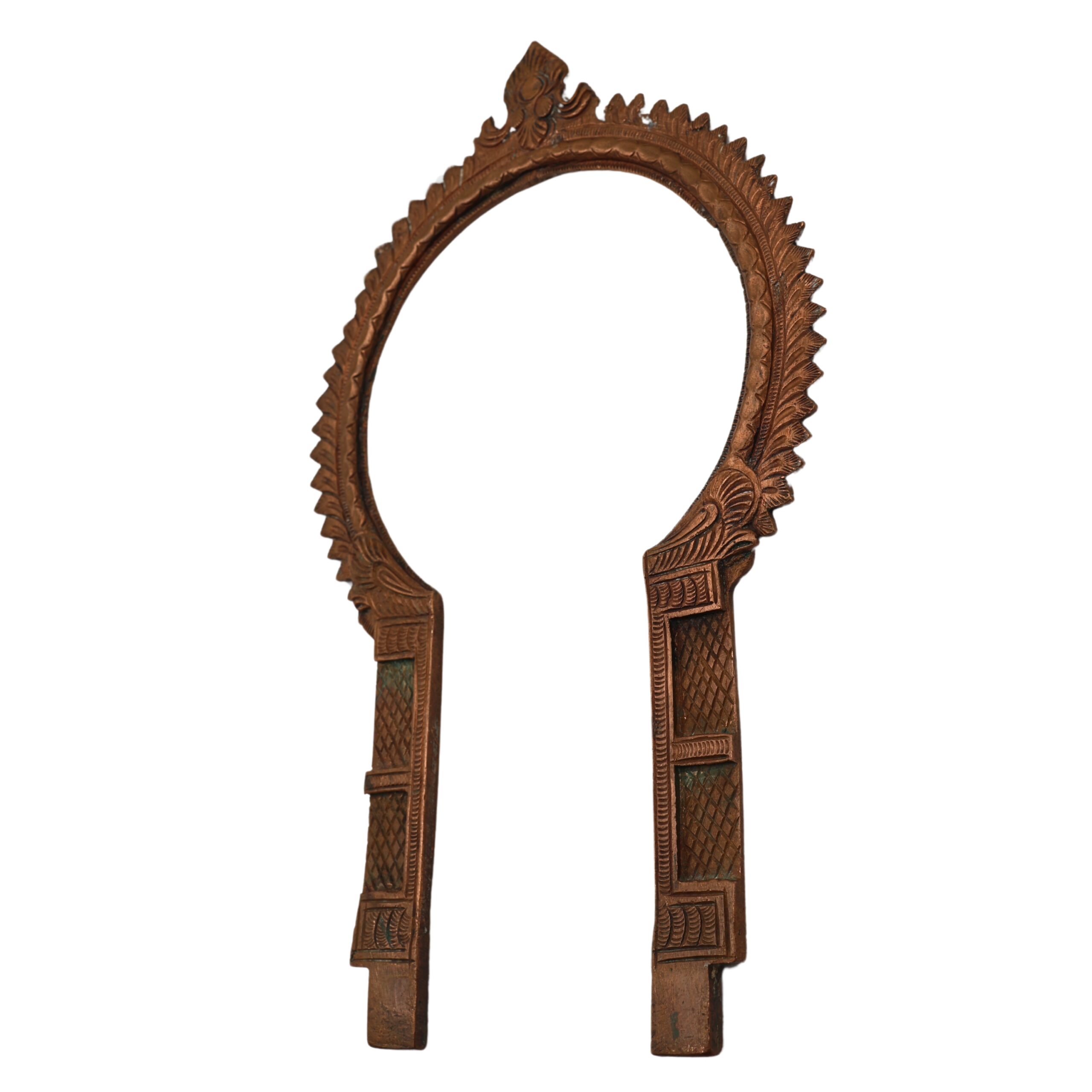 Bhunes Copper Prabhavali Frame Arch Wall Hanging – Prabhawali for Deity | Traditional Temple Decor Backdrop Prabhaval for Home Mandir, Brown, 11 Inch, 1 Piece
