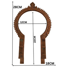 Bhunes Copper Prabhavali Frame Arch Wall Hanging – Prabhawali for Deity | Traditional Temple Decor Backdrop Prabhaval for Home Mandir, Brown, 11 Inch, 1 Piece