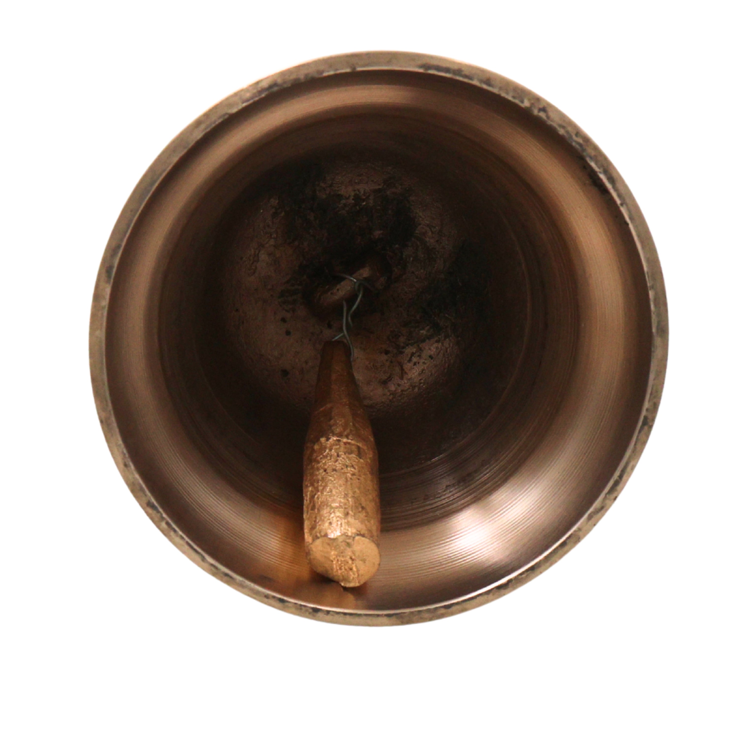 Bronze Handmade Pooja Bell, Traditional Temple Ghanti, Ganta, Mani, Ganti For Aarti & Rituals With Carving, Gold, 7 Inch, 1 Piece