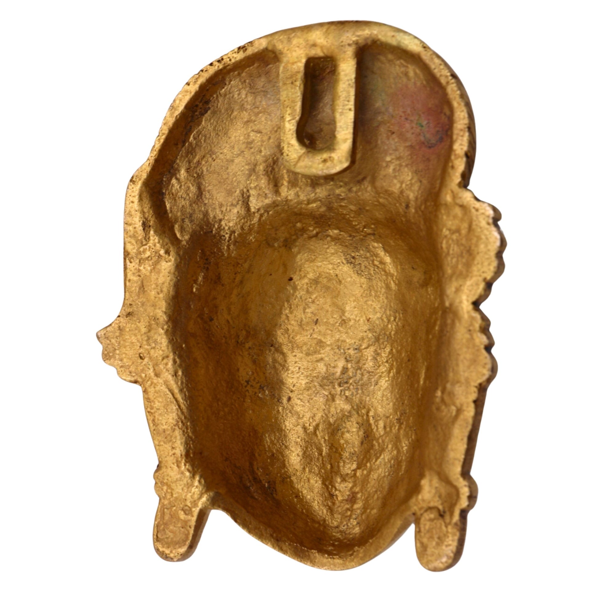 Brass Handcrafted Goddess Gowri Face – Parvati Durga Shakti Wall Hanging for Home Decor, Gold, 5.5 Inch, 1 Piece