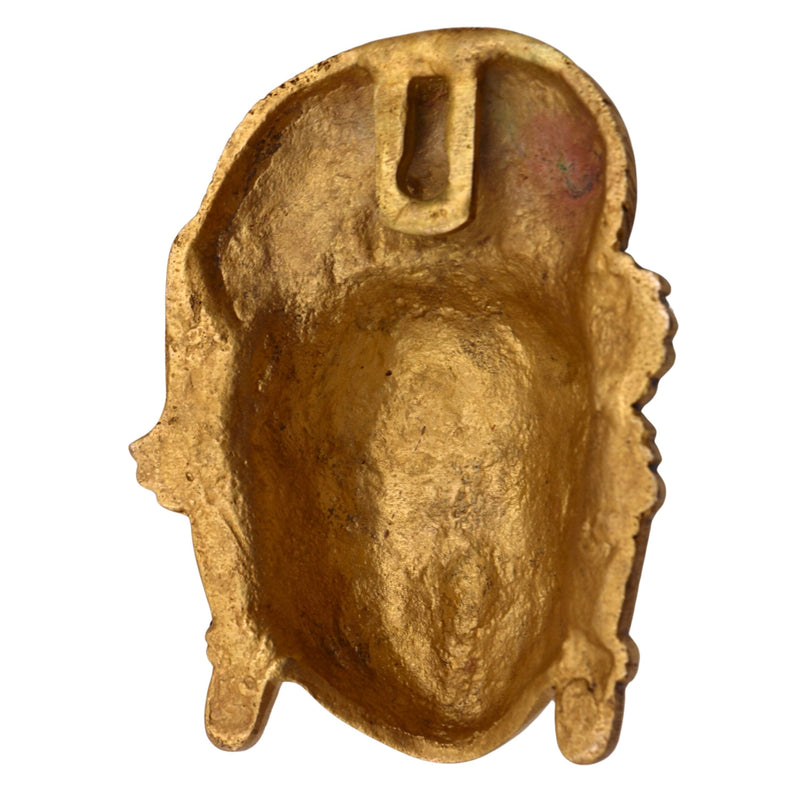 Brass Handcrafted Goddess Gowri Face – Parvati Durga Shakti Wall Hanging for Home Decor, Gold, 5.5 Inch, 1 Piece