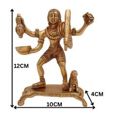 Brass Batuka Bhairav Idol, Handcrafted Batuk Bhairava Murti for Pooja, Temple, Home Decor, Pital Kalabhairava Statue, Gold, 5 Inch, 1 Piece