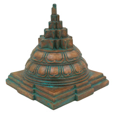 Bronze Handmade Panchaloha Meru Shree Yantra, Sri Chakra for Home Temple Vastu, Vishnu Lakshmi Sacred Geometry Idol Shree Yantra In Antique Finish, Brown, 4.5 Inch, 1 Piece