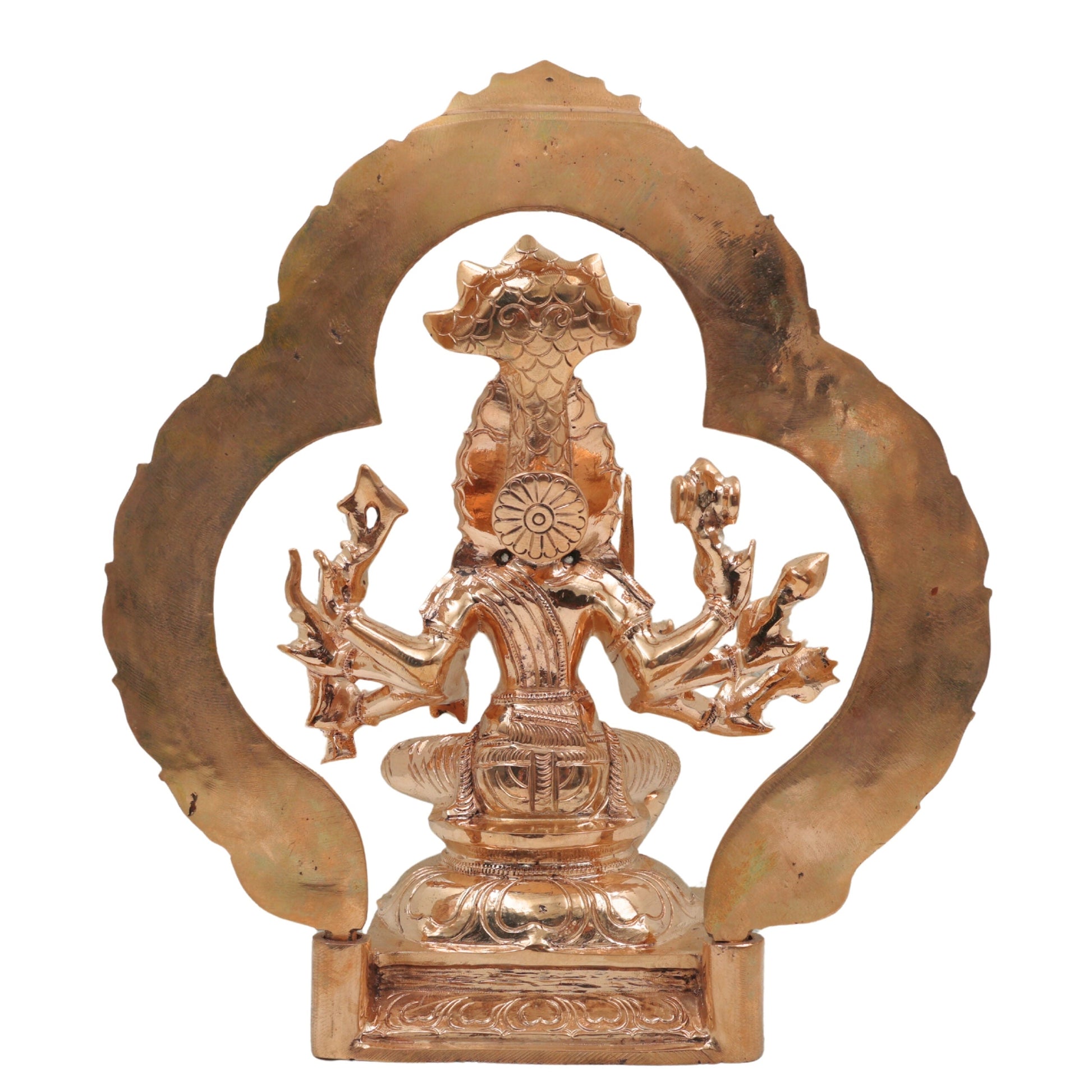 Bronze Handcrafted 8-Hand Mariamman Idol in Chola Art – Panchaloha Karumariamman | Ashta Bhuja Durga Devi Statue for Home Temple & Pooja, Gold, 10.5 Inch, 1 Piece