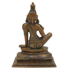 Bronze Parvati Idol Sitting – Panchaloha Shivagami Murti | Adi Shakti Sculpture | Handcrafted Bhoga Shakti Girija Statue, Brown, 6.5 Inch, 1 Piece