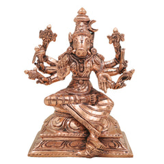 Bronze Handcrafted Varahi Devi Idol,  Panchaloha South Indian Chola Art Barahi Amman Sculpture for Pooja & Temple Decor, Gold, 5 Inch, 1 Piece