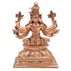 Bronze Handcrafted Varahi Devi Idol,  Panchaloha South Indian Chola Art Barahi Amman Sculpture for Pooja & Temple Decor, Gold, 5 Inch, 1 Piece