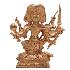 Bronze Handmade Kali Idol in Panchaloha Mahishasura Mardini Devi Statue for Pooja, Temple & Home Decor, South Indian Chola Art Durga Sculpture, Gold, 6.5 Inch, 1 Piece
