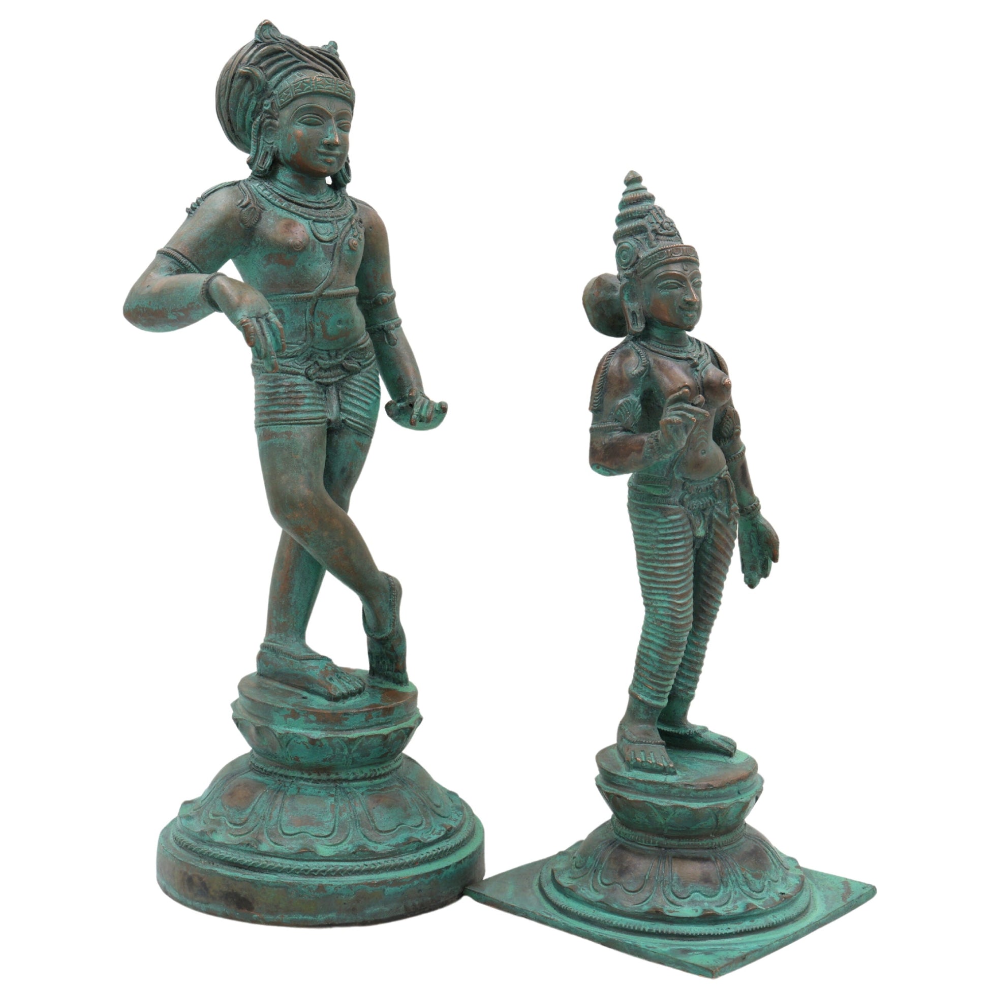 Bronze Vrishavahana Shiva Parvati Idol – Panchaloha Nandi Vahana Chola Art Sculpture for Temple & Home Decor, Brown, 12 Inch, 1 Piece