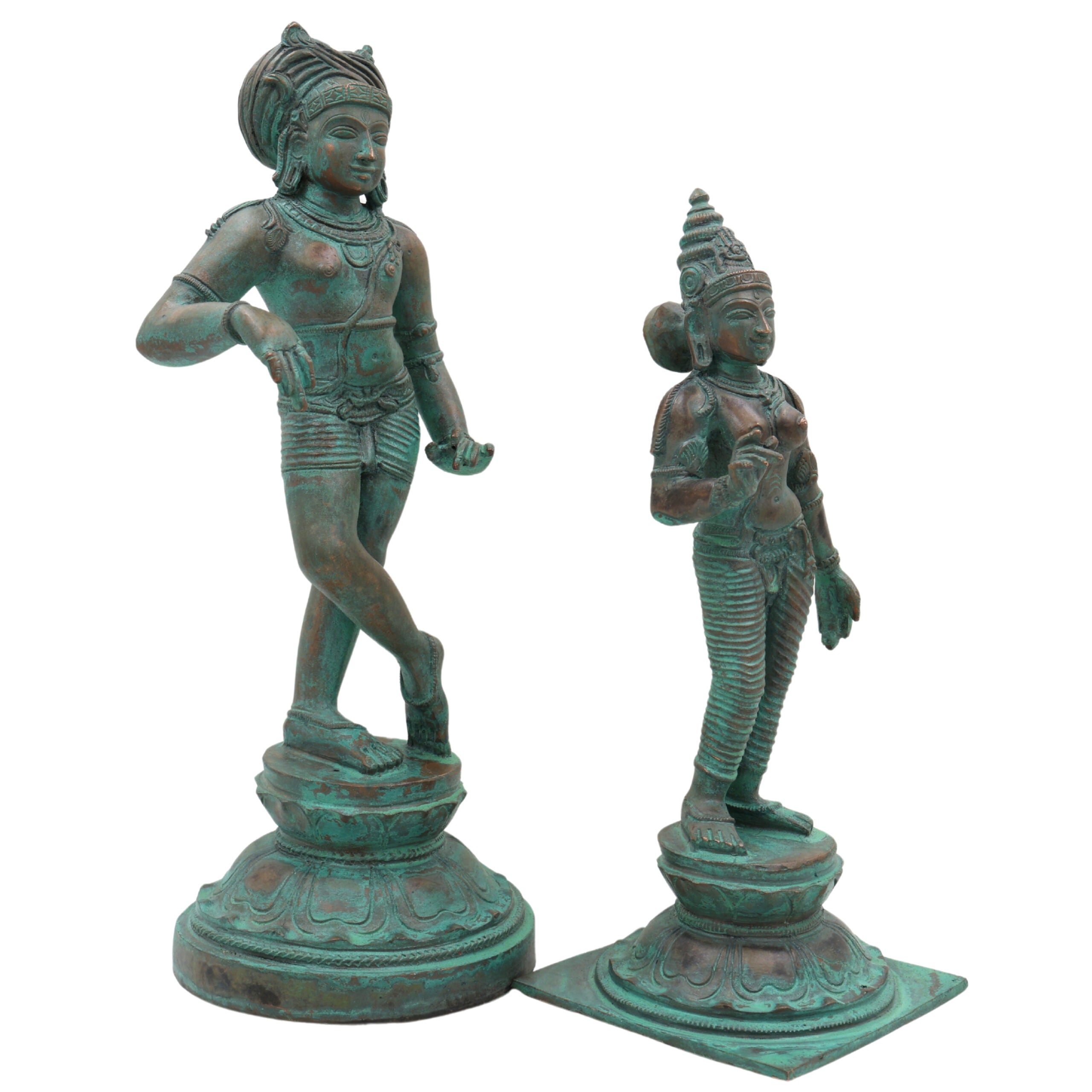 Bronze Vrishavahana Shiva Parvati Idol – Panchaloha Nandi Vahana Chola Art Sculpture for Temple & Home Decor, Brown, 12 Inch, 1 Piece