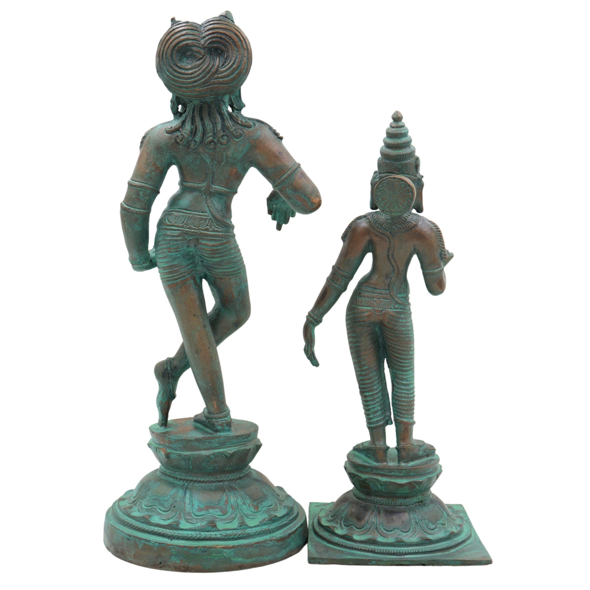 Bronze Vrishavahana Shiva Parvati Idol – Panchaloha Nandi Vahana Chola Art Sculpture for Temple & Home Decor, Brown, 12 Inch, 1 Piece