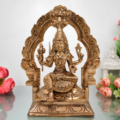 Handcrafted Bronze Mariyamman Idol, Panchaloha Muthu Mariamman, Samayapuram Amman, Yellamma, Shitala Mata Gramadevata Chola Art Goddess Statue, Gold, 6.5 Inch, 1 Piece
