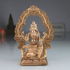 Bronze Balambika Idol, Handcrafted Bala Tripurasundari Murti for Pooja, Home Decor, Gifting, Chola Art, Gold, 6.5 Inch, 1 Piece