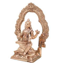 Bronze Balambika Idol, Handcrafted Bala Tripurasundari Murti for Pooja, Home Decor, Gifting, Chola Art, Gold, 6.5 Inch, 1 Piece