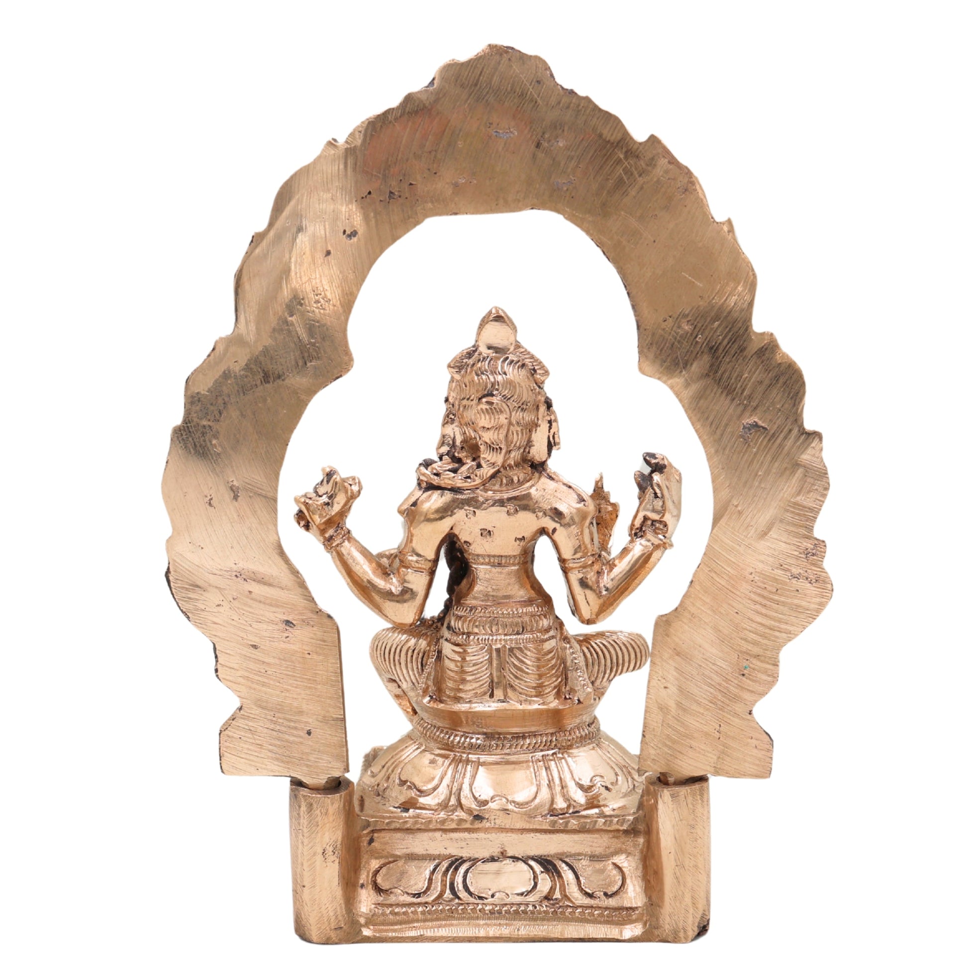 Bronze Balambika Idol, Handcrafted Bala Tripurasundari Murti for Pooja, Home Decor, Gifting, Chola Art, Gold, 6.5 Inch, 1 Piece