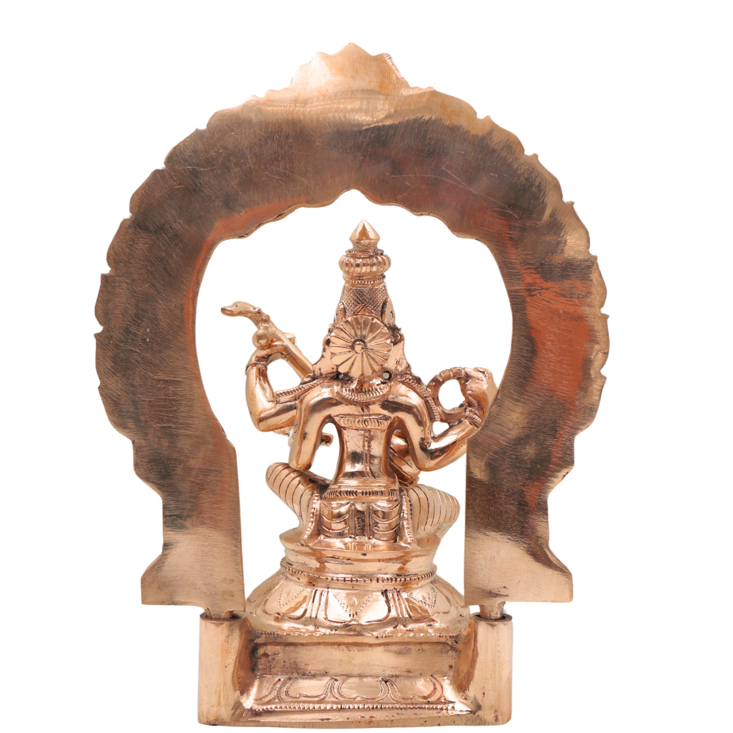 Bronze Handcrafted Panchaloha Saraswathi Idol, South Indian Sarasvati Veenapani Statue for Home, Temple & Vastu Decor, Gold, 9.5 Inch, 1 Piece