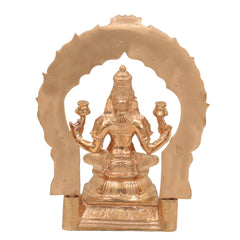 Bronze Handcrafted Panchaloha Lakshmi Idol – South Indian Mahalakshmi Statue for Pooja & Home Decor, Gold, 7 Inch, 1 Piece