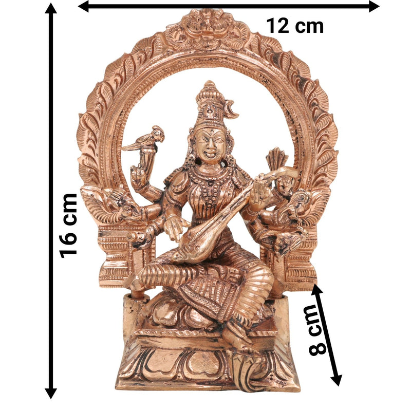 Bronze Handcrafted Matangi Idol, Panchaloha Rajamatangi Mahavidya Devi Statue, Chola Art Sculpture for Home Temple Decor, Gold, 6.5 Inch, 1 Piece