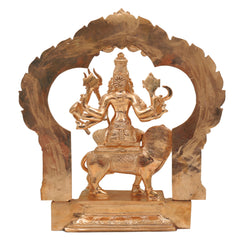 Bronze Handcrafted Durga Idol, Panchaloha Traditional Chola Art Sculpture for Temple & Home Decor, Gold, 12.5 Inch, 1 Piece
