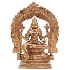 Bronze Handcrafted Panchaloha Narasimha Idol | Narasingha Swamy Murti | Chola Art Vishnu Statue for Home Temple & Vastu, Gold, 9 Inch, 1 Piece