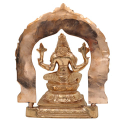 Bronze Handcrafted Panchaloha Narasimha Idol | Narasingha Swamy Murti | Chola Art Vishnu Statue for Home Temple & Vastu, Gold, 9 Inch, 1 Piece