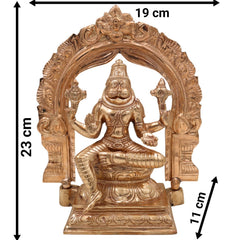 Bronze Handcrafted Panchaloha Narasimha Idol | Narasingha Swamy Murti | Chola Art Vishnu Statue for Home Temple & Vastu, Gold, 9 Inch, 1 Piece