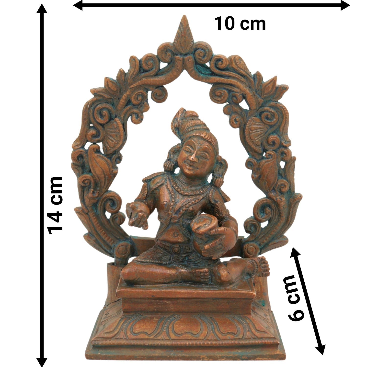 Bronze Handmade Panchaloha Krishna Idol, Ladoo Gopal Murti for Puja, Home Temple & Gifting, Brown, 5.5 Inch, 1 Piece