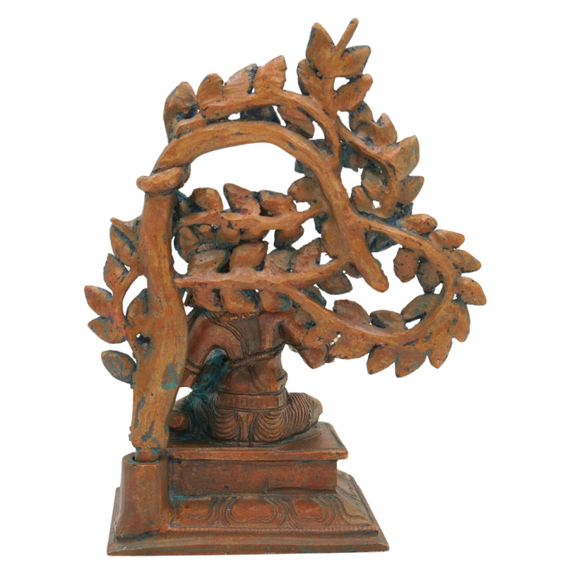 Bronze Handmade Panchaloha Krishna Idol, Ladoo Gopal Murti, Traditional South Indian Chola Art, Brown, 5.5 Inch, 1 Piece