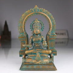 Bronze Handcrafted Panchaloha Annapurna Devi Idol | Chola Art Annapurneshwari Statue for Puja & Decor | Traditional South Indian Goddess Murti, Brown, 8.5 Inch, 1 Piece