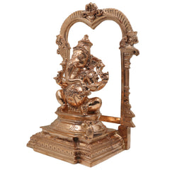 Bronze Handcrafted Panchaloha Ganesha Idol, Traditional Chola Art Vinayaka Murti for Home Temple, Vastu & Spiritual Decor, Gold, 15.5 Inch, 1 Piece