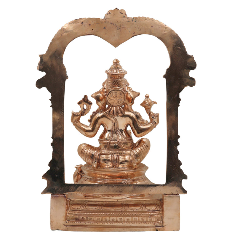 Bronze Handcrafted Panchaloha Ganesha Idol, Traditional Chola Art Vinayaka Murti for Home Temple, Vastu & Spiritual Decor, Gold, 15.5 Inch, 1 Piece