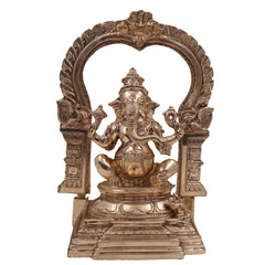 Bronze Handmade Panchaloha Ganesha Idol, Chola Style Vinayaka Murti for Pooja, Home Temple & Gifting, Siddhivinayak Ganpati Statue, Gold, 15.5 Inch, 1 Piece