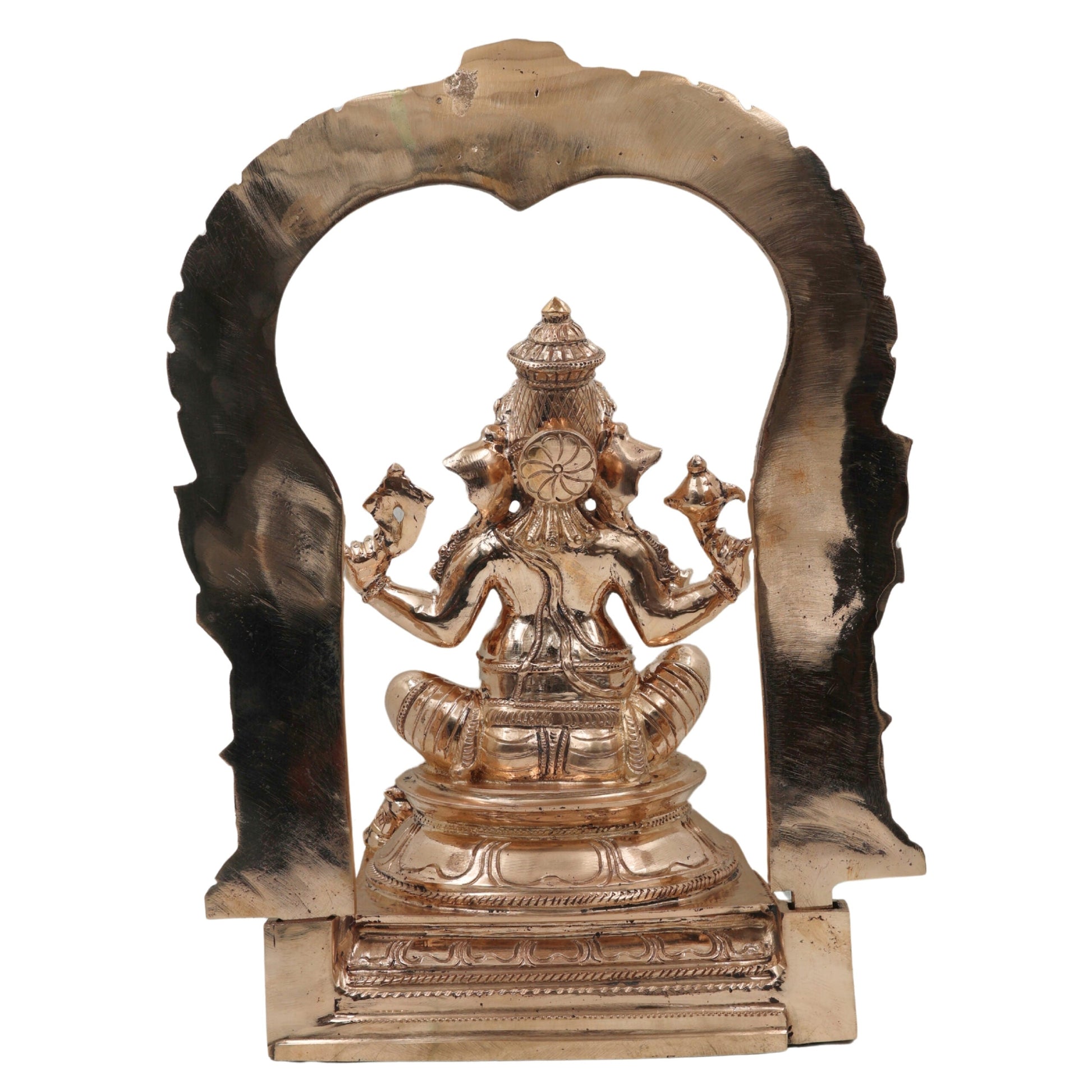 Bronze Handmade Panchaloha Ganesha Idol, Chola Style Vinayaka Murti for Pooja, Home Temple & Gifting, Siddhivinayak Ganpati Statue, Gold, 15.5 Inch, 1 Piece