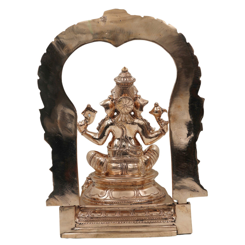 Bronze Handmade Panchaloha Ganesha Idol, Chola Style Vinayaka Murti for Pooja, Home Temple & Gifting, Siddhivinayak Ganpati Statue, Gold, 15.5 Inch, 1 Piece