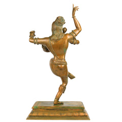 Bronze Handcrafted Panchaloha Dancing Shiva Tandava Statue, Lord Shiva Idol in Chola Style for Temple & Home Decor, Brown, 28.5 Inch, 1 Piece