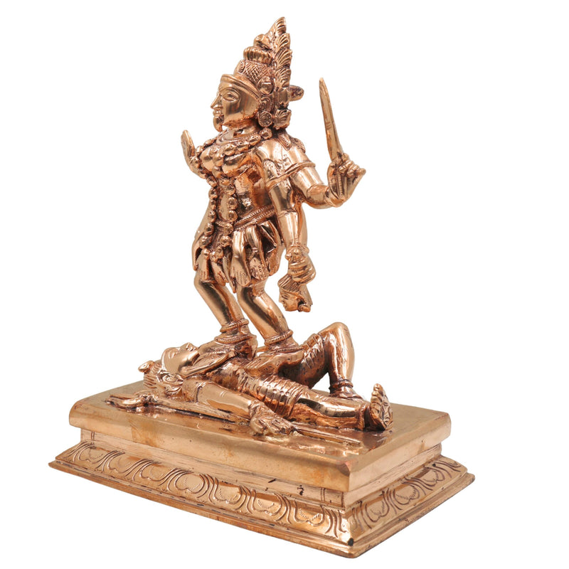 Bronze Handcrafted Panchaloha Kali Idol | Mahakali Devi Statue | Chola Art Shakti Murti for Pooja, Temple & Home Decor, Gold, 10 Inch, 1 Piece