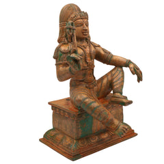 Bronze Handcrafted Panchaloha Ayyanar | Tamil Village Guardian Deity | Dharma Shasta | Kaaval Deivam | Shree Sastha Idol for Temple & Home, Gold, 12 Inch, 1 Piece