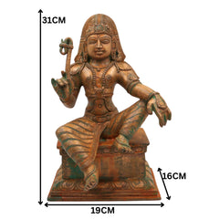 Bronze Handcrafted Panchaloha Ayyanar | Tamil Village Guardian Deity | Dharma Shasta | Kaaval Deivam | Shree Sastha Idol for Temple & Home, Gold, 12 Inch, 1 Piece