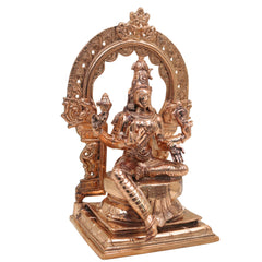 Bronze Bhuneshwari Idol | Bhuvaneshwari Devi | Panchaloha Adi Shakti Murti | Handcrafted South Indian Goddess Statue, Gold, 11.5 Inch, 1 Piece