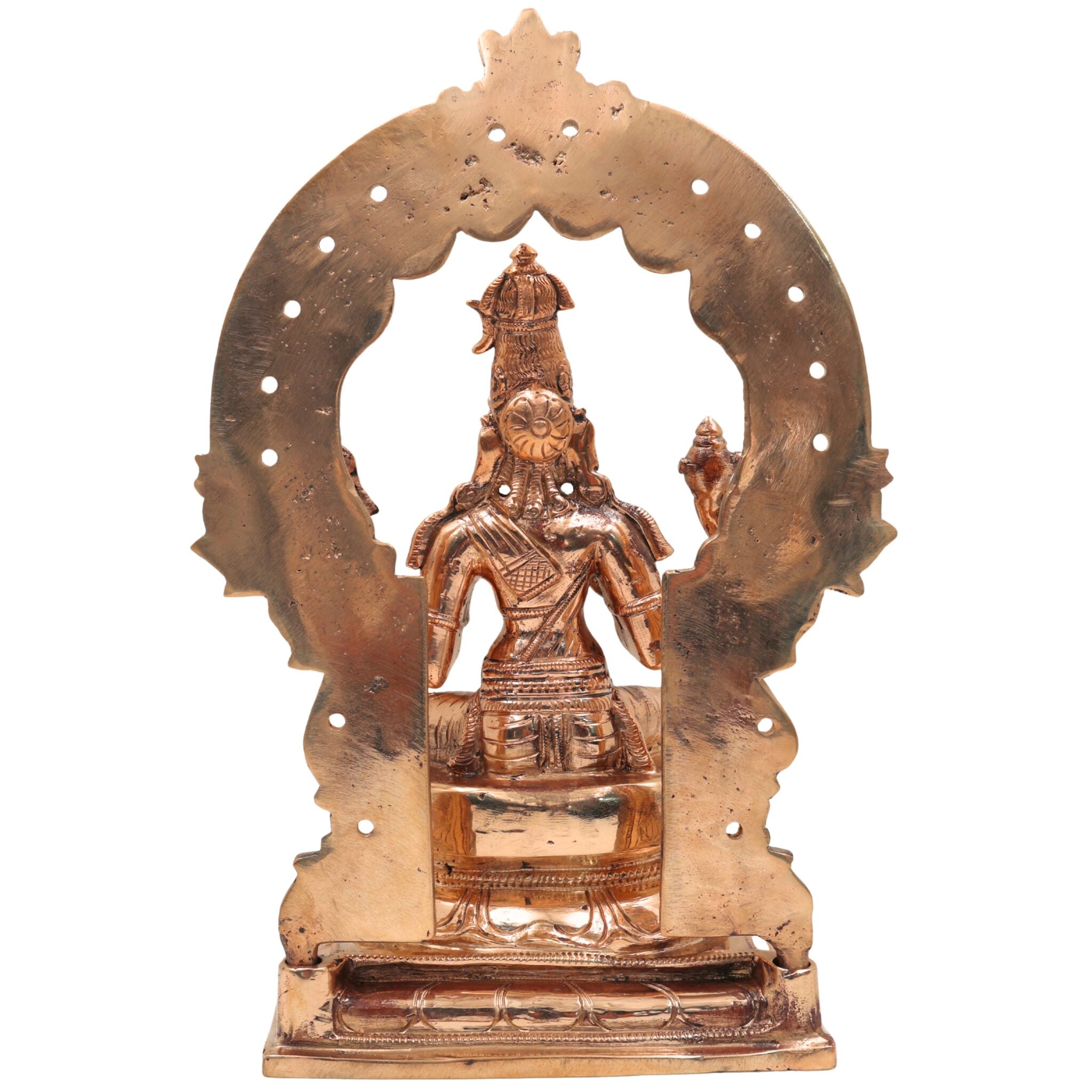 Bronze Bhuneshwari Idol | Bhuvaneshwari Devi | Panchaloha Adi Shakti Murti | Handcrafted South Indian Goddess Statue, Gold, 11.5 Inch, 1 Piece