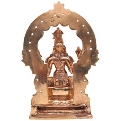 Bronze Bhuneshwari Idol | Bhuvaneshwari Devi | Panchaloha Adi Shakti Murti | Handcrafted South Indian Goddess Statue, Gold, 11.5 Inch, 1 Piece