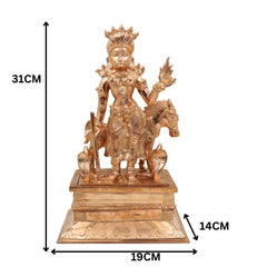 Bronze Handcrafted Nagaraja Idol – Panchaloha Naga Devta, Shesha Naga, Vasuki, Sarpa Raja, Snake God Statue for Pooja & Vastu, Gold, 12 Inch, 1 Piece
