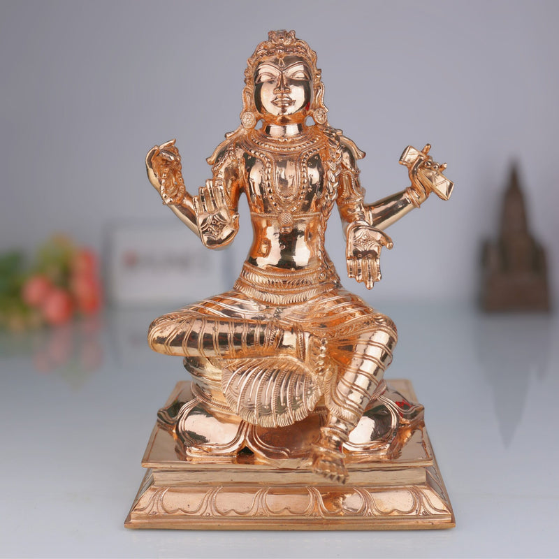 Bronze Handcrafted Balambika Idol | Bala Tripura Sundari Kumari Devi Statue in Panchaloha | South Indian Chola Art Child Goddess Bala Shakti Murti, Gold, 12.5 Inch, 1 Piece