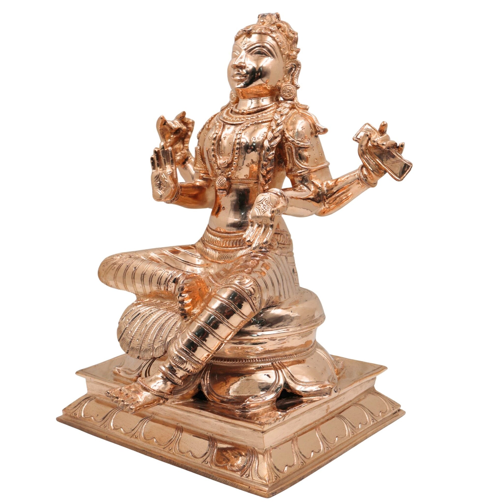 Bronze Handcrafted Balambika Idol | Bala Tripura Sundari Kumari Devi Statue in Panchaloha | South Indian Chola Art Child Goddess Bala Shakti Murti, Gold, 12.5 Inch, 1 Piece