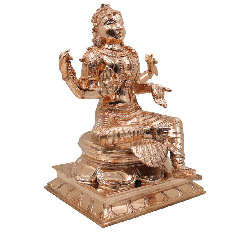 Bronze Handcrafted Balambika Idol | Bala Tripura Sundari Kumari Devi Statue in Panchaloha | South Indian Chola Art Child Goddess Bala Shakti Murti, Gold, 12.5 Inch, 1 Piece