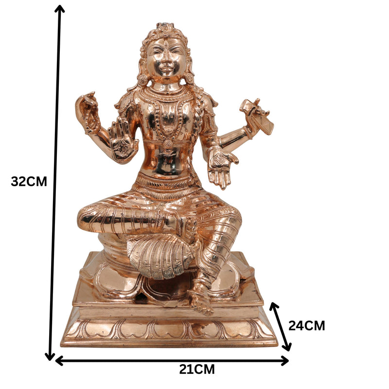 Bronze Handcrafted Balambika Idol | Bala Tripura Sundari Kumari Devi Statue in Panchaloha | South Indian Chola Art Child Goddess Bala Shakti Murti, Gold, 12.5 Inch, 1 Piece