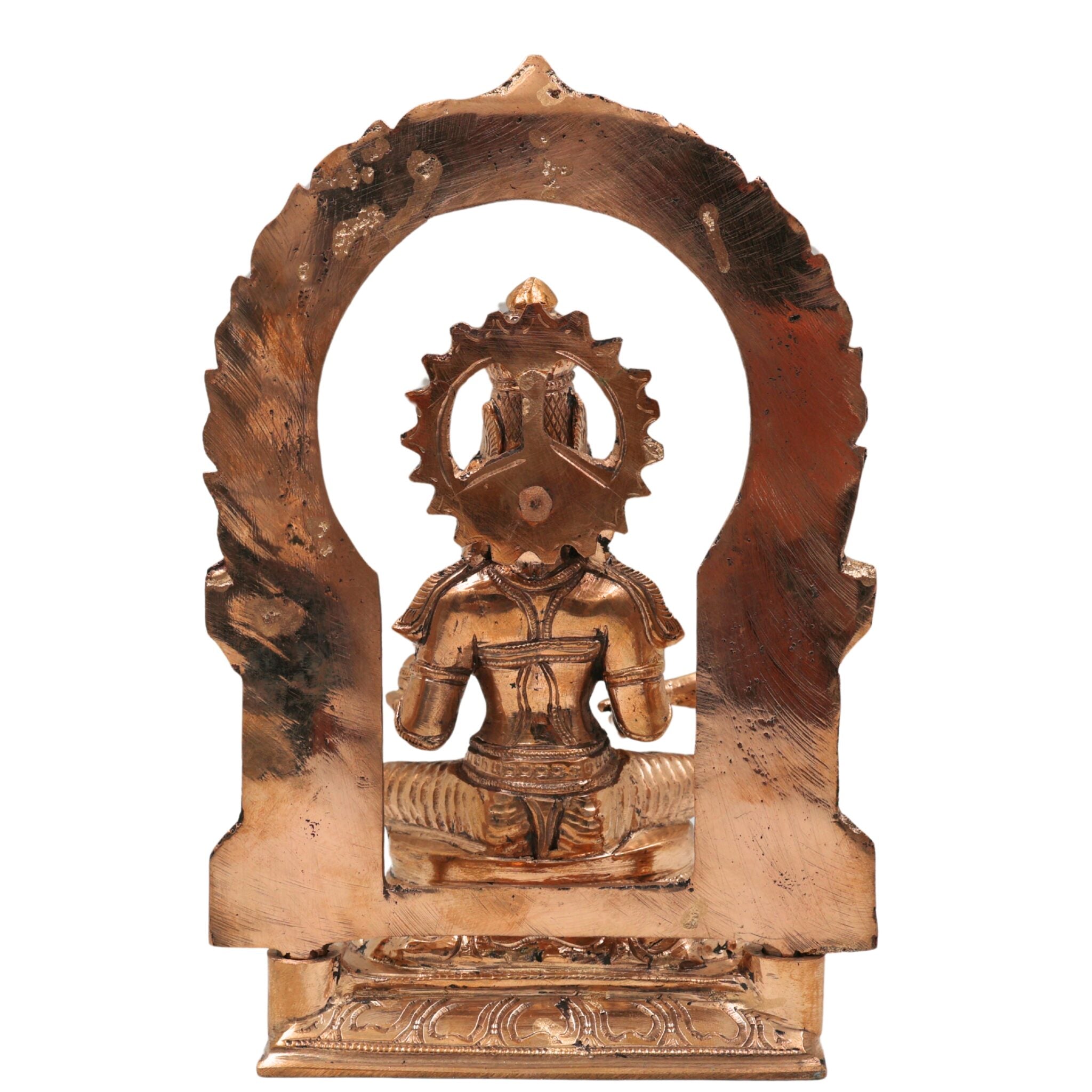 Handcrafted Bronze Annapurna Devi Idol | Panchaloha Annapoorani Mata Statue | Varanasi Kashi Goddess of Nourishment for Puja & Home Temple, Gold, 8.5 Inch, 1 Piece