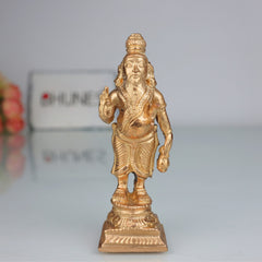 Handcrafted Bronze Agastya Idol | Panchaloha Agathiyar / Agasthya Muni / Siddhar Sculpture | Chola Art South Indian Sage Murti for Pooja & Vastu, Gold, 4.5 Inch, 1 Piece