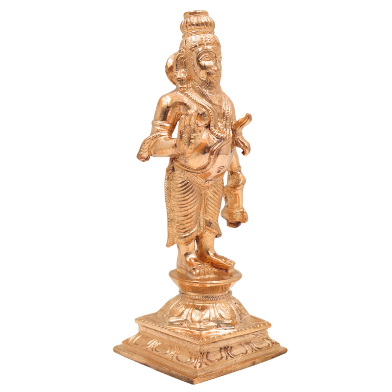 Handcrafted Bronze Agastya Idol | Panchaloha Agathiyar / Agasthya Muni / Siddhar Sculpture | Chola Art South Indian Sage Murti for Pooja & Vastu, Gold, 4.5 Inch, 1 Piece
