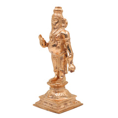 Handcrafted Bronze Agastya Idol | Panchaloha Agathiyar / Agasthya Muni / Siddhar Sculpture | Chola Art South Indian Sage Murti for Pooja & Vastu, Gold, 4.5 Inch, 1 Piece